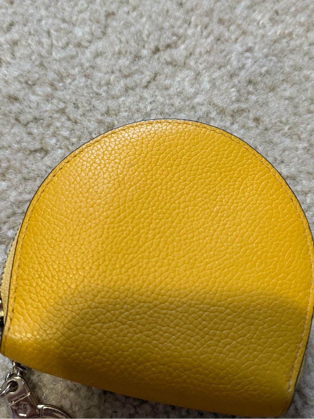 kate spade Yellow Pebbled Leather Key Coin Pouch with Key Ring - Picture 5 of 7